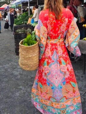 Spell & The Gypsy Lotus Kimono Gown Ruby XS Rare Boho Maxi Dress NWOT